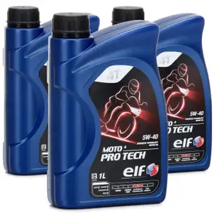 ELF Motor&ouml;l &Ouml;L 4T 4-TAKT MOTO 4 PRO TECH 5W-40 5W40 JASO MA2 API SL - 3L 3 Liter