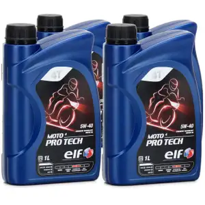 ELF Motor&ouml;l &Ouml;L 4T 4-TAKT MOTO 4 PRO TECH 5W-40 5W40 JASO MA2 API SL - 4L 4 Liter