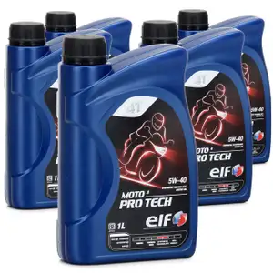 ELF Motor&ouml;l &Ouml;L 4T 4-TAKT MOTO 4 PRO TECH 5W-40 5W40 JASO MA2 API SL - 5L 5 Liter