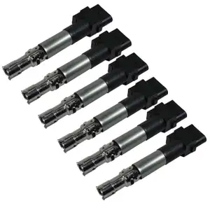 6x FACET Z&uuml;ndspule 4-polig inkl. Kerzenstecker AUDI PORSCHE SKODA VW 3.2 3.6 V6