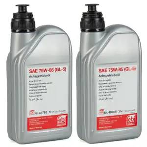 FEBI 48785 Achsgetriebe&ouml;l 75W-85 GL-5 GELB f&uuml;r AUDI BMW MERCEDES VW - 2L 2 Liter