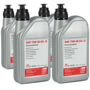 FEBI 48785 Achsgetriebe&ouml;l 75W-85 GL-5 GELB f&uuml;r AUDI BMW MERCEDES VW - 4L 4 Liter