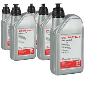 FEBI 48785 Achsgetriebe&ouml;l 75W-85 GL-5 GELB f&uuml;r AUDI BMW MERCEDES VW - 5L 5 Liter