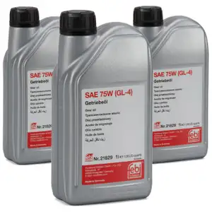 FEBI 21829 Getriebe&ouml;l 75W GL-4 GELB f&uuml;r AUDI FORD MERCEDES VOLVO VW - 3L 3 Liter