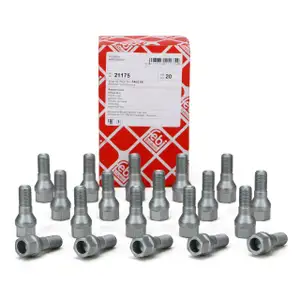 20x FEBI 21175 Radbolzen Radschrauben M12x1,25mm 47mm f&uuml;r CITROEN FIAT PEUGEOT