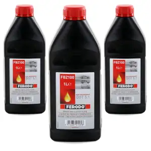 3x 1L 1 Liter FERODO FBZ100 Bremsfl&uuml;ssigkeit Kupplungsfl&uuml;ssigkeit DOT 5.1