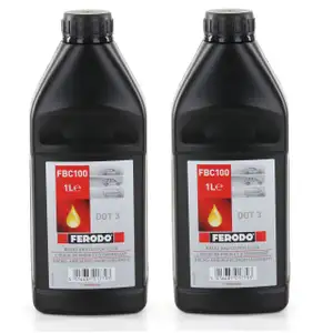 2x 1L 1 Liter FERODO FBC100 Bremsfl&uuml;ssigkeit Kupplungsfl&uuml;ssigkeit DOT 3