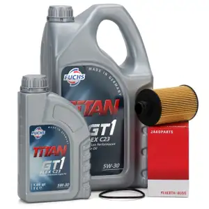 FUCHS MOTOR&Ouml;L 5W30 6 Liter + HERTH+BUSS &Ouml;lfilter CHEVROLET CAPTIVA CRUZE ORLANDO