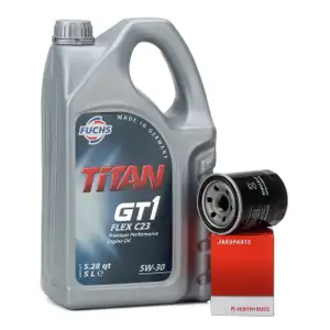 FUCHS MOTOR&Ouml;L 5W30 5 Liter + HERTH+BUSS &Ouml;lfilter MITSUBISHI COLT SMART FORFOUR