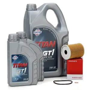 FUCHS MOTOR&Ouml;L 5W30 7 Liter + HERTH+BUSS &Ouml;lfilter CHEVROLET OPEL ANTARA 2.0 CDTI