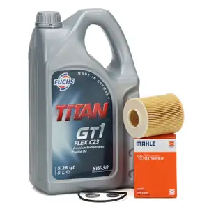 FUCHS Motor&ouml;l 5W30 5L dexos2 + KNECHT &Ouml;lfilter OX163/4D ASTRA 1.7 CDTi 80/101 PS
