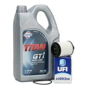 FUCHS Motor&ouml;l 5W30 5L dexos2 + UFI &Ouml;lfilter 650221 OPEL 2.0 CDTi / 2.0 BiTurbo