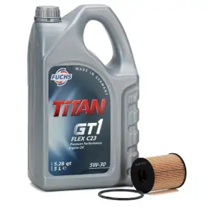 FUCHS Motor&ouml;l TITAN GT1 Flex 23 5W30 5 Liter + &Ouml;lfilter 650190 / 95516104