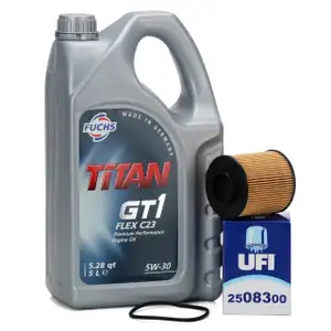 FUCHS Motor&ouml;l 5W30 5L dexos2 + UFI &Ouml;lfilter f&uuml;r OPEL COMBO FIAT DOBLO 1.6 Diesel