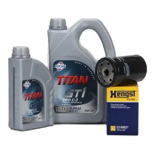 FUCHS Motor&ouml;l TITAN GT1 Pro C-3 5W-30 5W30 5 Liter 5L + HENGST &Ouml;lfilter H14W27