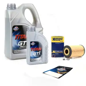 FUCHS Motor&ouml;l TITAN GT1 5W30 5 Liter + HENGST &Ouml;lfilter f&uuml;r 3er BMW E36 E46 Z3