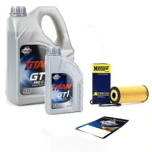 FUCHS Motor&ouml;l TITAN GT1 Pro C-3 5W30 5W-30 5 Liter + HENGST &Ouml;lfilter E16H01D51