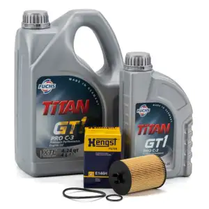FUCHS Motor&ouml;l TITAN GT1 Pro C-3 5W-30 229.51 5 Liter + HENGST &Ouml;lfilter E146HD108