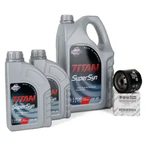 FUCHS MOTOR&Ouml;L TITAN SuperSyn 5W-40 7L 7 Liter + ORIGINAL &Ouml;lfilter 46808398