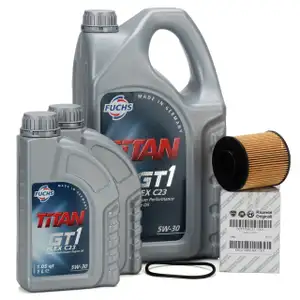FUCHS Motor&ouml;l TITAN GT1 Flex 23 5W30 7L 7 Liter + ORIGINAL &Ouml;lfilter 71754237