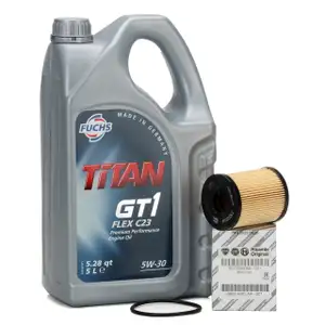 FUCHS Motor&ouml;l TITAN GT1 Flex 23 5W30 5L 5 Liter + ORIGINAL &Ouml;lfilter 73500049