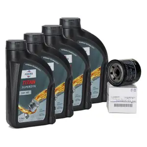FUCHS MOTOR&Ouml;L TITAN SuperSyn 5W40 4 Liter 4L + ORIGINAL &Ouml;lfilter 15208-AA100