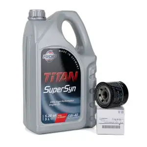 FUCHS MOTOR&Ouml;L TITAN SuperSyn 5W40 5 Liter 5L + ORIGINAL &Ouml;lfilter 15208-AA100