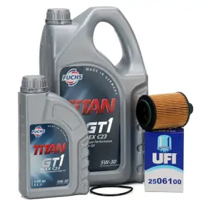 FUCHS Motor&ouml;l TITAN GT1 Flex 23 5W30 6L 6 Liter + ORIGINAL &Ouml;lfilter 71751128