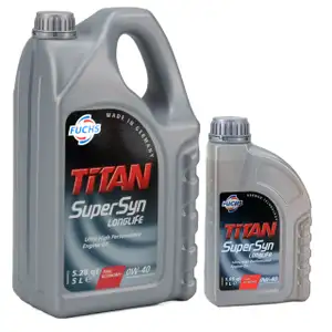 FUCHS MOTOR&Ouml;L TITAN SuperSyn Longlife 0W-40 ACEA A3/B4 FORD M2C937-A 6L 6 Liter
