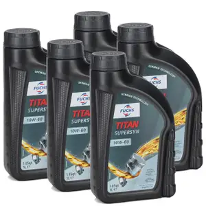 FUCHS Motor&ouml;l &Ouml;l TITAN SuperSyn ACEA A3/B3 SL/CF 10W-60 10W60 - 5L 5 Liter