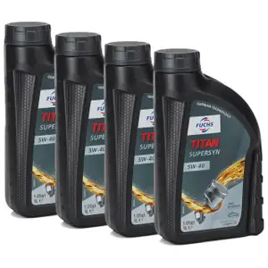FUCHS MOTOR&Ouml;L TITAN SuperSyn 5W-40 VW 502.00/505.00 MB 229.3 RN0700 - 4L 4 Liter