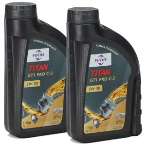 FUCHS MOTOR&Ouml;L TITAN GT1 Pro C-3 5W30 5W-30 VW 504.00 507.00 MB 229.51 2L 2 Liter