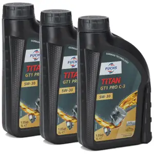 FUCHS MOTOR&Ouml;L TITAN GT1 Pro C-3 5W30 5W-30 VW 504.00 507.00 MB 229.51 3L 3 Liter