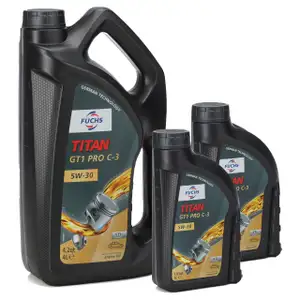 FUCHS MOTOR&Ouml;L TITAN GT1 Pro C-3 5W30 5W-30 VW 504.00 507.00 MB 229.51 6L 6 Liter