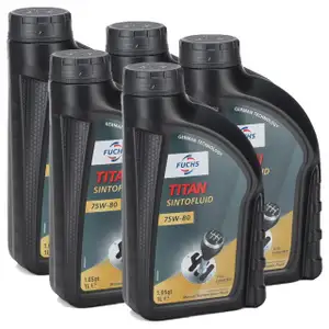 FUCHS Getriebe&ouml;l Schaltgetriebe&ouml;l TITAN Sintofluid SAE 75W-80 API GL-5 - 5 Liter