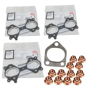 Abgaskr&uuml;mmerdichtung + Schrauben Set f&uuml;r BMW E46 330d E39 E60 E61 525d 530d M57