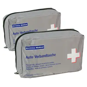2x HOLTHAUS Verbandstasche Verbandtasche KOMPAKT SILBER Erste Hilfe MHD 02.2024