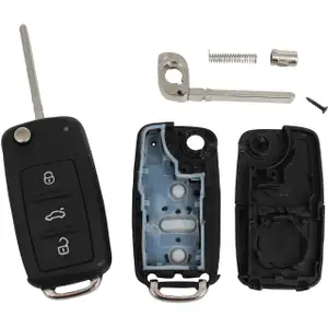 1x Schl&uuml;sselgeh&auml;use + Schl&uuml;sselrohling 3-Tasten VW Golf 6 7 Passat Polo Tiguan Touran T5