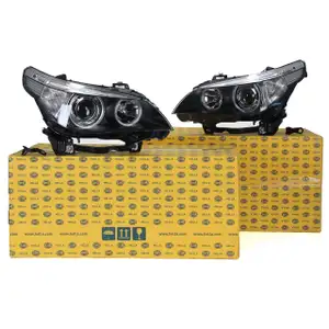 2x HELLA Hauptscheinwerfer + Stellmotor BI-XENON f&uuml;r BMW E60 E61 ab 01.05-03.07