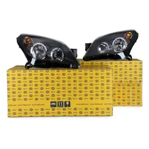 2x HELLA Hauptscheinwerfer + Stellmotor HALOGEN f&uuml;r OPEL ASTRA H + ASTRA CLASSIC