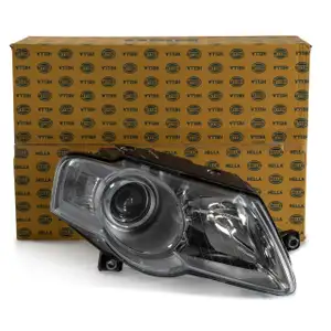 HELLA Hauptscheinwerfer + Stellmotor HALOGEN VW Passat + Variant (3C) rechts