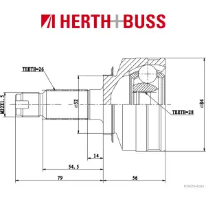 HERTH+BUSS JAKOPARTS Gelenksatz Antriebswelle f&uuml;r HONDA JAZZ II vorne RADSEITIG