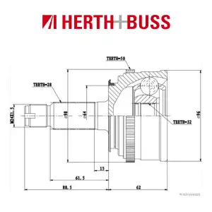HERTH+BUSS JAKOPARTS Gelenksatz f&uuml;r HONDA ACCORD VI SHUTTLE (RA) vorne RADSEITIG