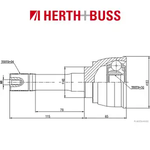 HERTH+BUSS JAKOPARTS Gelenksatz Antriebswelle f&uuml;r SUZUKI GRAND VITARA I vorne