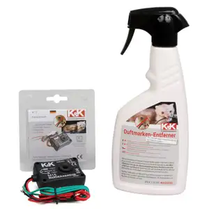 K&K Marderschutz M15 Ultraschallger&auml;t 12kHz 85 dB(A) + Duftmarkenentferner 500ml