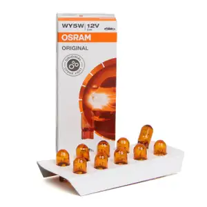 10x OSRAM 2827 Gl&uuml;hlampe Sockelgl&uuml;hlampe WY5W ORIGINAL-Line 12V 5W W2,1x9,5d