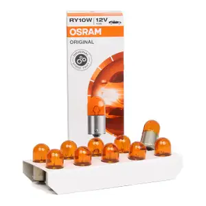 10x OSRAM Gl&uuml;hlampe Sockelgl&uuml;hlampe ORIGINAL-Line RY10W 12V 10W BAU15s