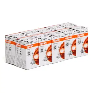 10x OSRAM Lampe Halogenlampe Gl&uuml;hlampe H7 ORIGINAL LINE 12V 55W PX26d 64210