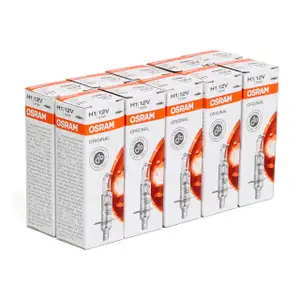 10x OSRAM Lampe Halogenlampe Gl&uuml;hlampe H1 ORIGINAL LINE 12V 55W P14,5s 64150