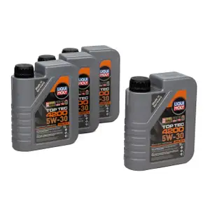 LIQUI MOLY 4L 4 Liter Motor&ouml;l &Ouml;l TOP TEC 4200 5W30 5W-30 3707 VW 504.00 507.00